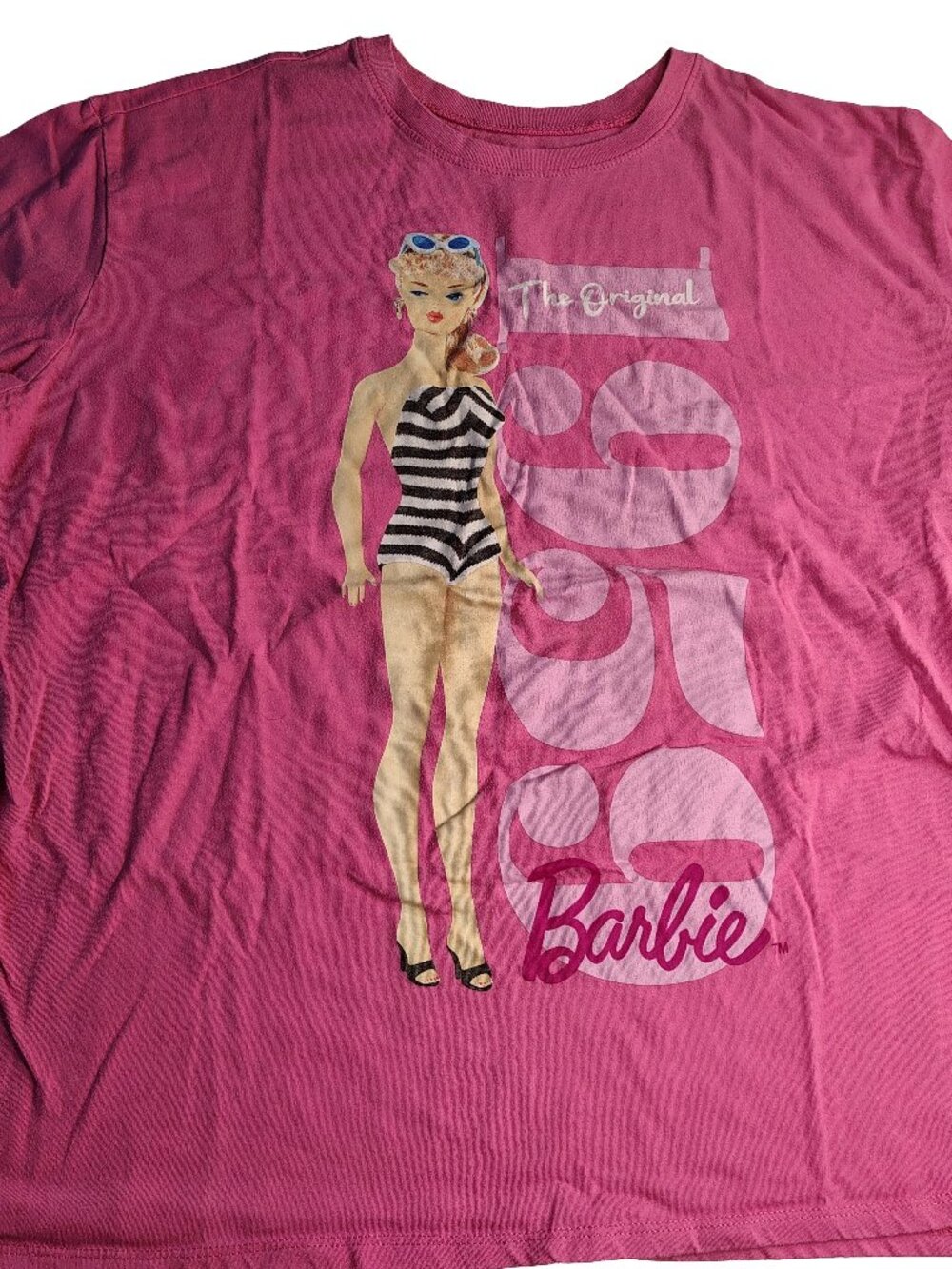 Women's Pink XXXL Short Sleeve The Original 1959 Barbie Logo Themed T-Shirt